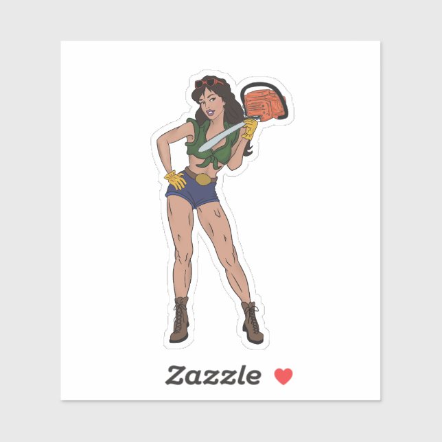 Chainsaw Betty Vinyl Sticker Weatgerproof (Sheet)