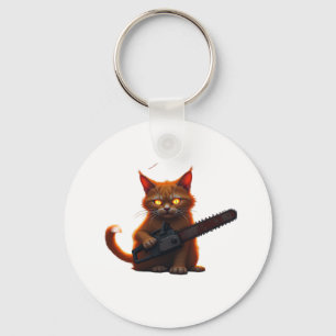 chainsaw cat shirt Classic Key Ring