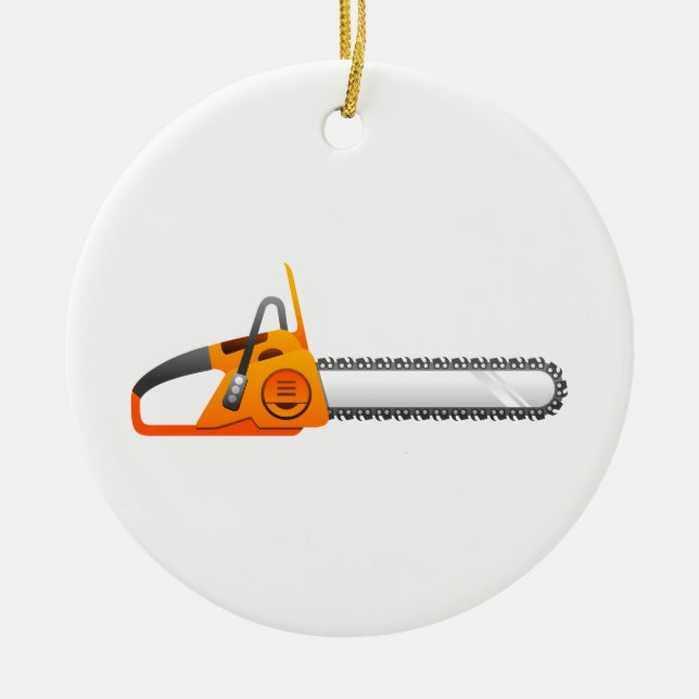 Chainsaw Ceramic Tree Decoration (Front)