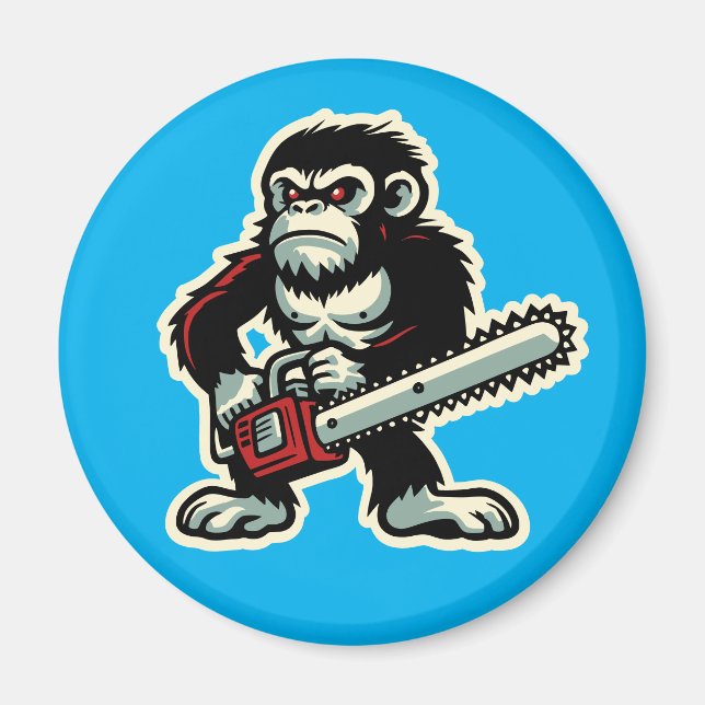 Chainsaw Chimp Magnet (Front)