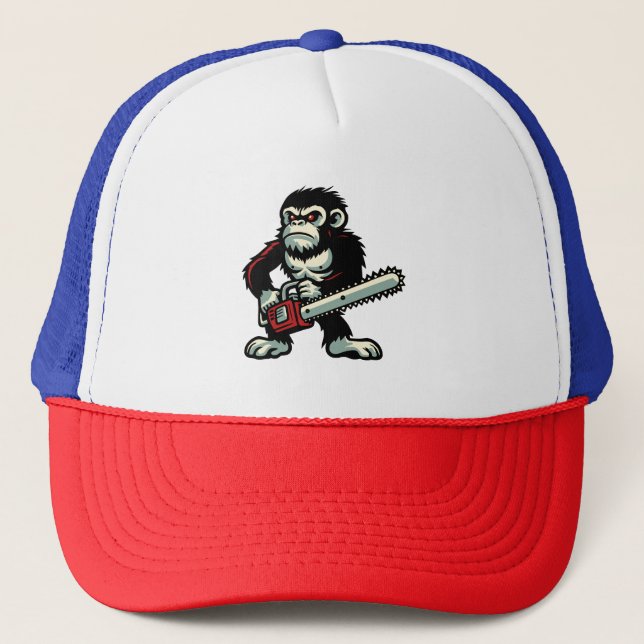 Chainsaw Chimp Trucker Hat (Front)