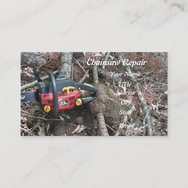 Chainsaw Clearing arborist Business Card (Front)