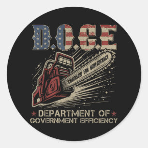 Chainsaw For Bureaucracy Funny D.o.g.e Doge Usa Fl Classic Round Sticker