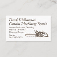 Chainsaw Garden Machinery Repair Business Card