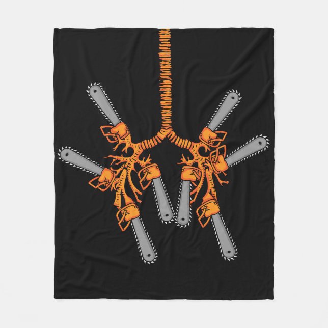 Chainsaw Gift Men Arborist Lumberjack Chainsaw Fleece Blanket (Front)