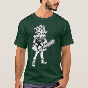 Chainsaw Girl Punk Goth Horror Fan T-Shirt