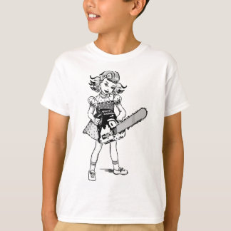 Chainsaw Girl Punk Goth Horror Fan T-Shirt