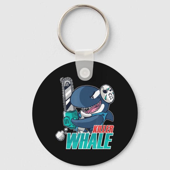 Chainsaw Killer Whale Costume Fun Orca Halloween  Key Ring (Front)