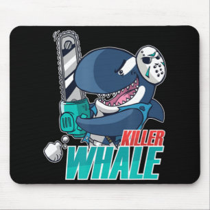 Chainsaw Killer Whale Costume Fun Orca Halloween Mouse Mat