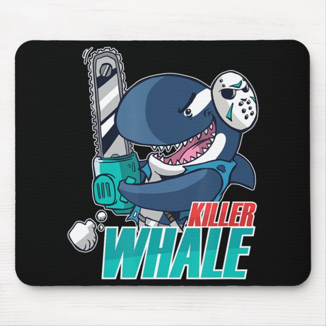 Chainsaw Killer Whale Costume Fun Orca Halloween  Mouse Mat (Front)