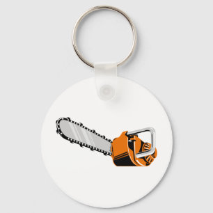 chainsaw retro style key ring