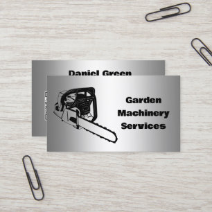 Chainsaw Services Garden Machinery Custom QR Business Card
