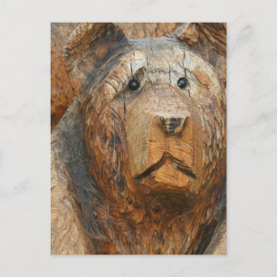 CHAINSAW WOOD CARVED GRIZZLY BEAR Postcard