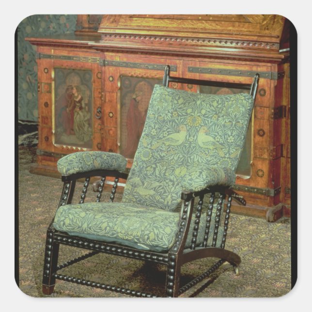 Chair by William Morris Square Sticker (Front)