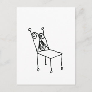 Chair Line Drawing Art  Postcard