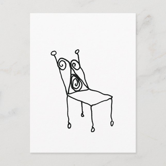 Chair Line Drawing Art  Postcard (Front)