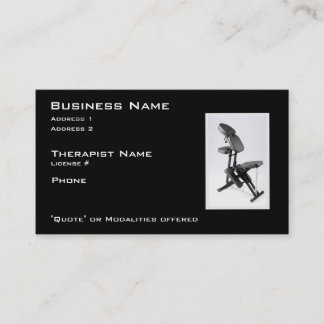 Chair Massage Therapist Business Card