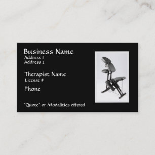 Chair Massage Therapist II, modalities on reverse Business Card