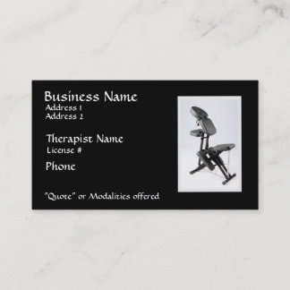 Chair Massage Therapist II, modalities on reverse Business Card