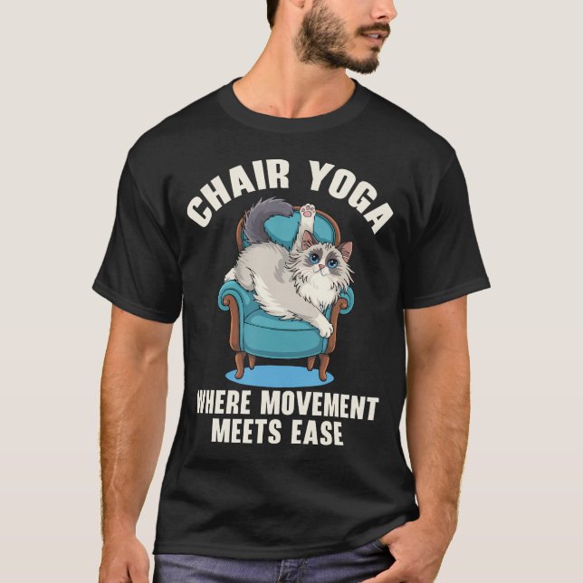 Chair Yoga Exercise Zen Fitness Workout Yoga Instr T-Shirt (Front)
