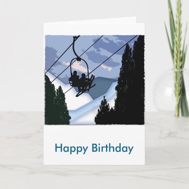 Chairlift Full of Skiers Card (Front)