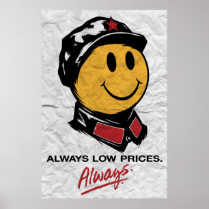 Chairman Mao Face - China:Always Low Prices Poster