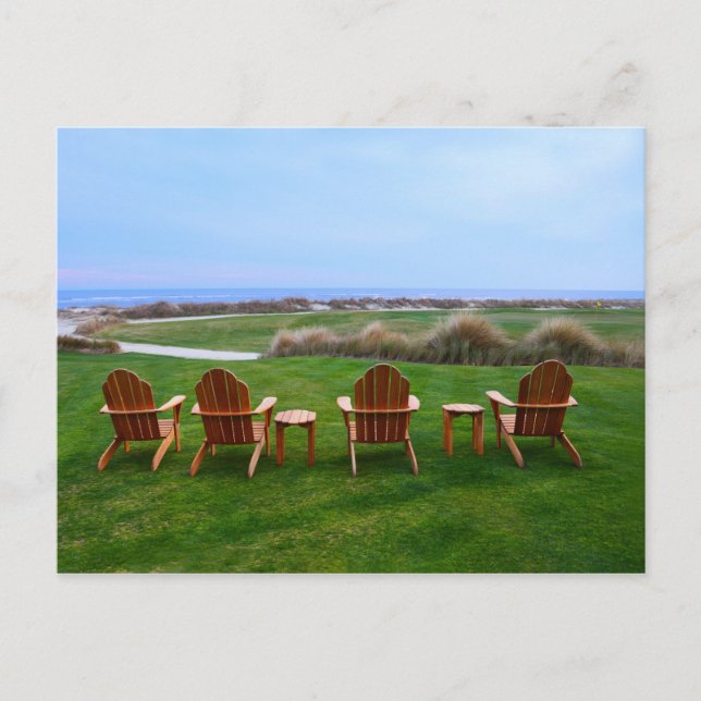 Chairs at 18th Green, Kiawah Island Golf Course Postcard (Front)