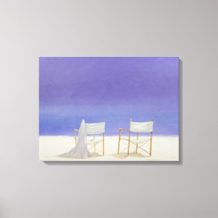 Chairs on the beach 1995 canvas print