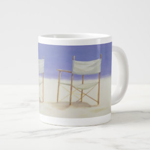 Chairs on the beach 1995 large coffee mug