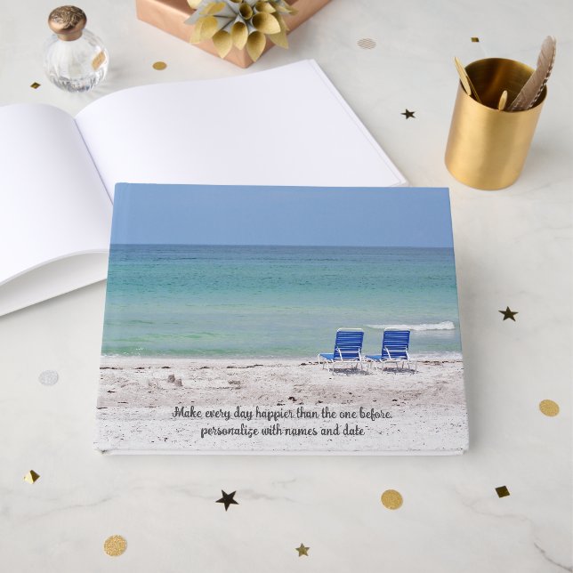 Chairs on the Beach Guest Book (Front Open)