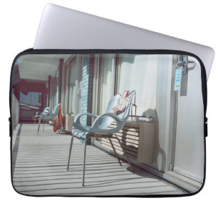 Chairs Outside Beach Hotel Rooms Laptop Sleeve
