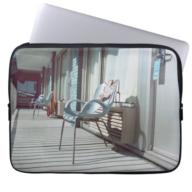 Chairs Outside Beach Hotel Rooms Laptop Sleeve (Front)
