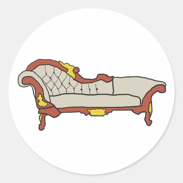 Chaise Longue Classic Round Sticker (Front)