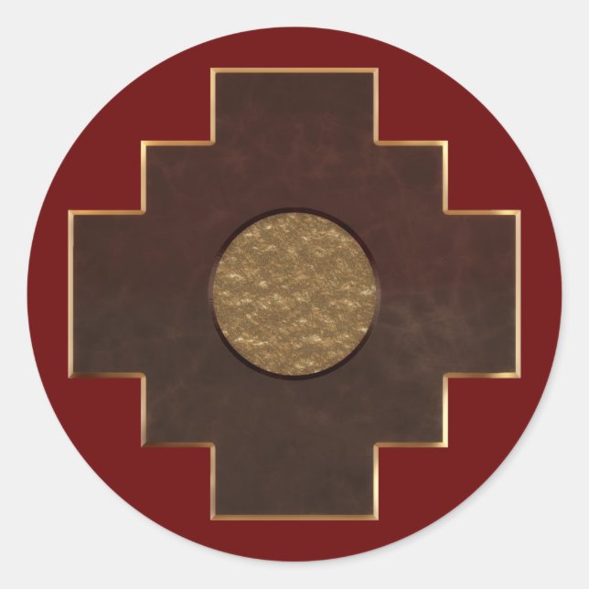 Chakana Cross Classic Round Sticker (Front)