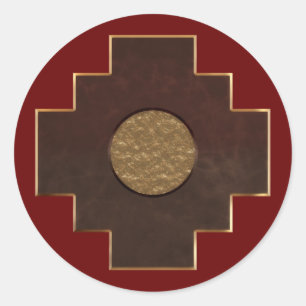 Chakana Cross Classic Round Sticker
