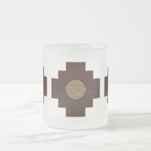Chakana Cross Frosted Glass Coffee Mug
