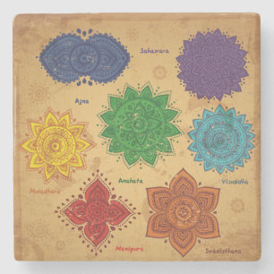 Chakra,Ajna,muladhara,anahata,manipura,svadisthara Stone Coaster