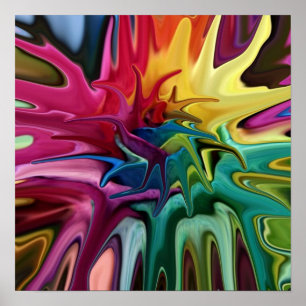 Chakra Balance Bright Colorful Abstract Poster