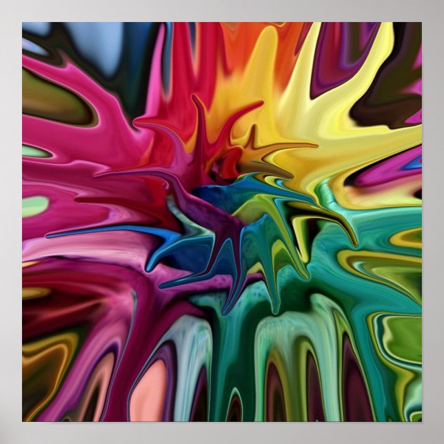 Chakra Balance Bright Colorful Abstract Poster (Front)