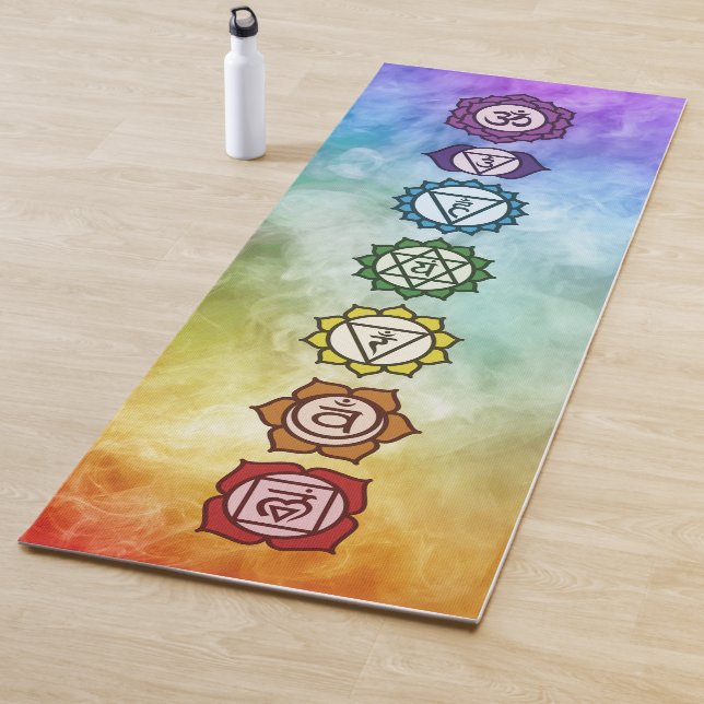 Chakra bold rainbow colour flow mantra yoga mat (In Situ)