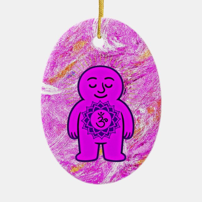 Chakra Buddies: Crown Chakra Ceramic Tree Decoration (Front)
