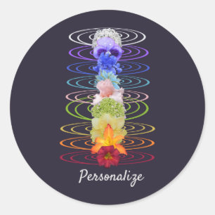 Chakra Color Flowers Zen Spiritual Classic Round Sticker