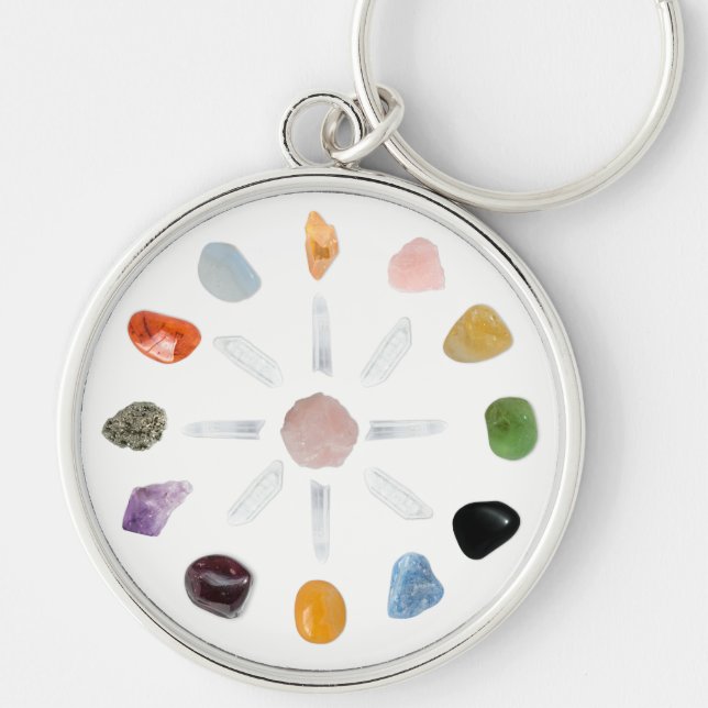 *~* Chakra Crystal Energy Gemstone Key Ring (Front)