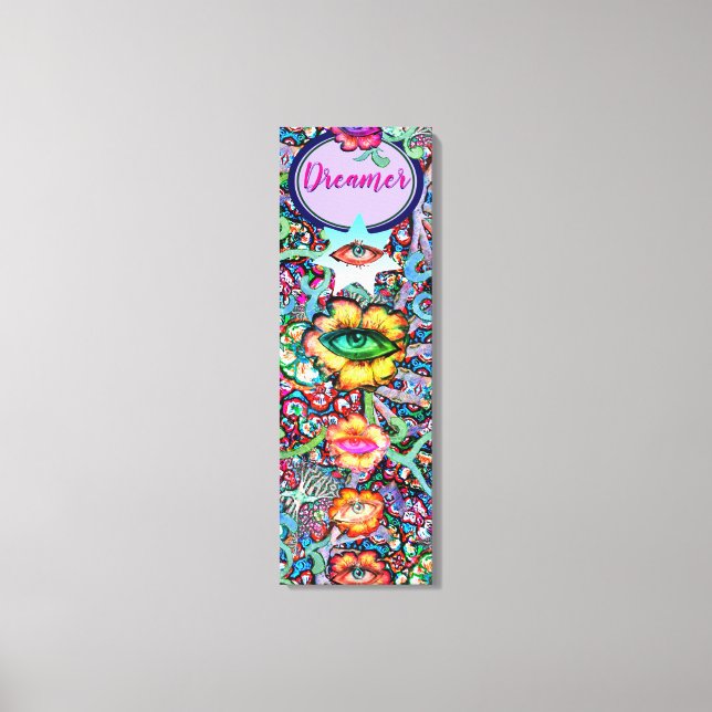 Chakra Floral Dreamer Colourful Unusual Mystical Canvas Print (Front)