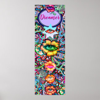 Chakra Floral Dreamer Colourful Unusual Mystical Poster