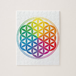 Chakra Flower Of Life Grid Jigsaw Puzzle