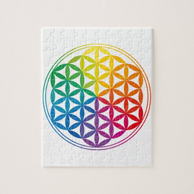 Chakra Flower Of Life Grid Jigsaw Puzzle (Vertical)