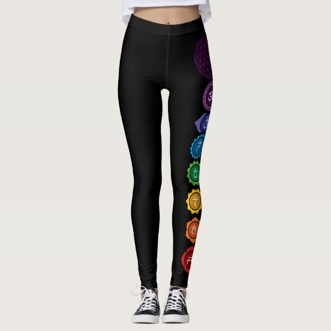 Chakra flower of life yoga reiki leggings (Front)