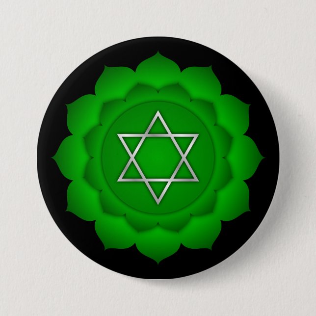 Chakra Green Heart Zen Yoga Spiritual Meditation 7.5 Cm Round Badge (Front)