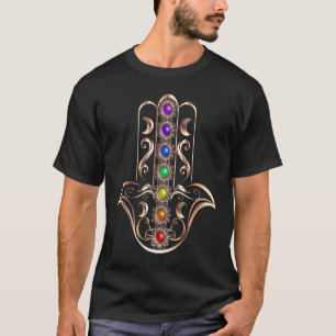 Chakra Hamsa Hand Yoga Meditation Women Spiritual T-Shirt